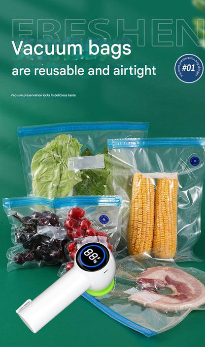 Multi-Function Handheld Vacuum Sealer & Inflator with LED Display - For Food Storage, Jars, Bags & Balls(white) - Image 3