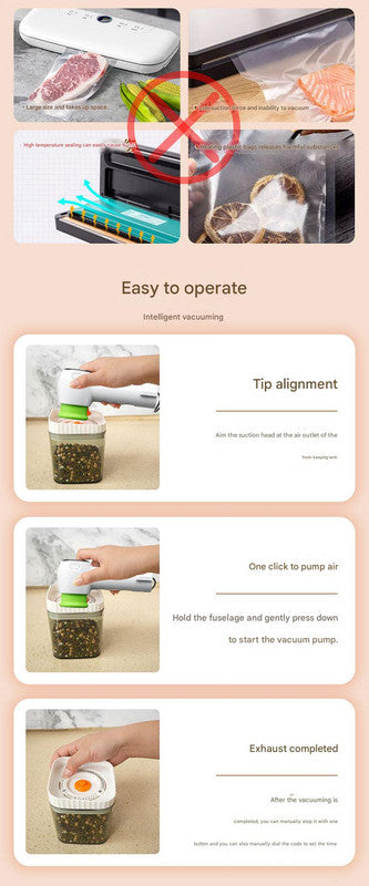 Multi-Function Handheld Vacuum Sealer & Inflator with LED Display - For Food Storage, Jars, Bags & Balls(white) - Image 5