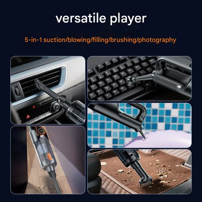 Multi-Function Cordless Handheld Vacuum Cleaner & Blower - Powerful Brushless Motor with Digital Display(Gray Orange) - Image 3
