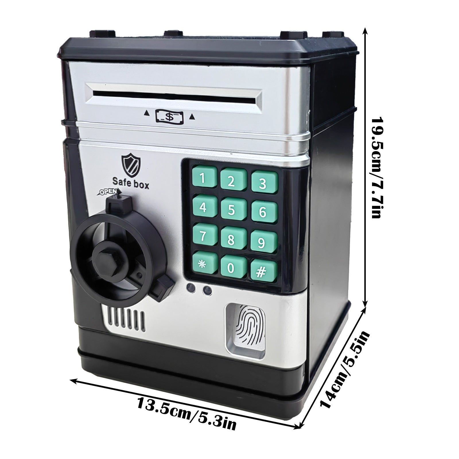 Electronic Piggy Bank Safe Box for Kids - Automatic Bill & Coin Bank with Password Protection, Music & Lights(black) - Image 2