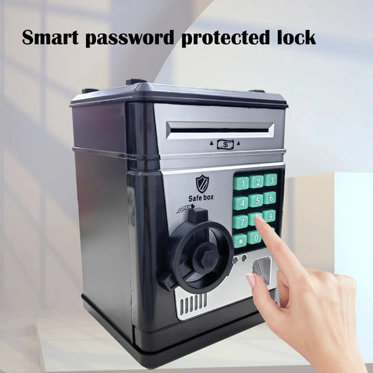 Electronic Piggy Bank Safe Box for Kids - Automatic Bill & Coin Bank with Password Protection, Music & Lights(black) - Image 5