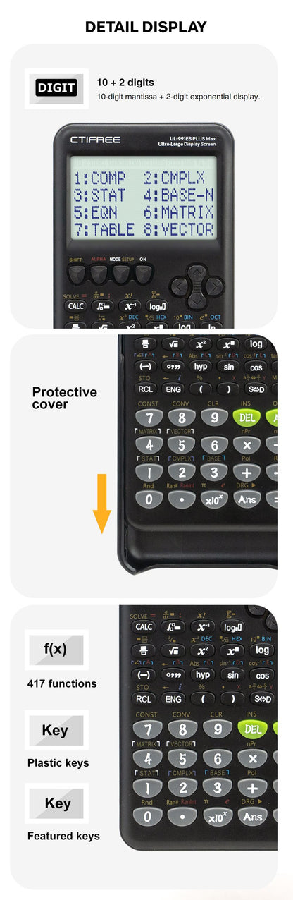 Advanced Scientific Calculator with 417 Functions & Large Natural Textbook Display(black) - Image 5