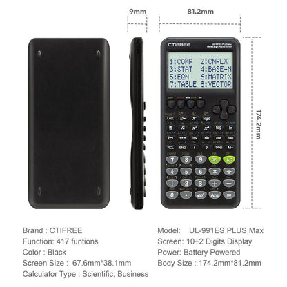 Advanced Scientific Calculator with 417 Functions & Large Natural Textbook Display(silver) - Image 2