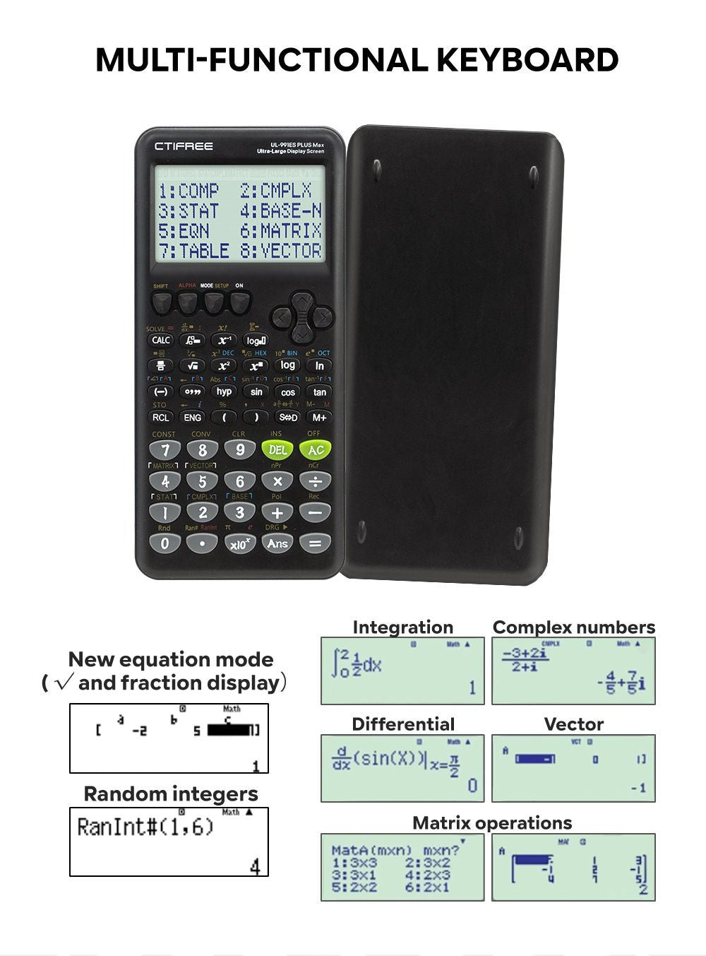 Advanced Scientific Calculator with 417 Functions & Large Natural Textbook Display(silver) - Image 3