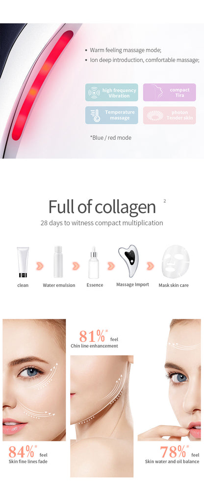 Electric Gua Sha Facial Massager with Heat, Vibration & LED Light Therapy - 4-in-1 Scraping Tool for Face Lifting, Skin Tightening & Anti-Wrinkle(White) - Image 6