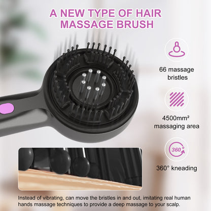 Electric Scalp Massager & Essential Oil Applicator Brush - 360 Kneading, 3 Modes, USB-C Rechargeable(grey) - Image 3