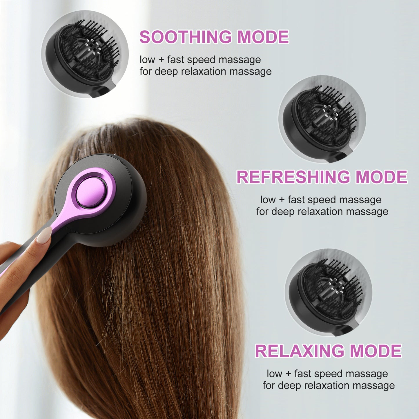 Electric Scalp Massager & Essential Oil Applicator Brush - 360 Kneading, 3 Modes, USB-C Rechargeable(grey) - Image 4