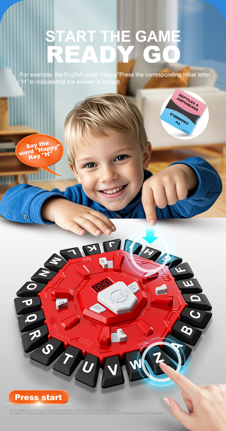 2pc Electronic Alphabet Categories Game - Fast-Paced Word Challenge for Family Fun(red) - Image 4
