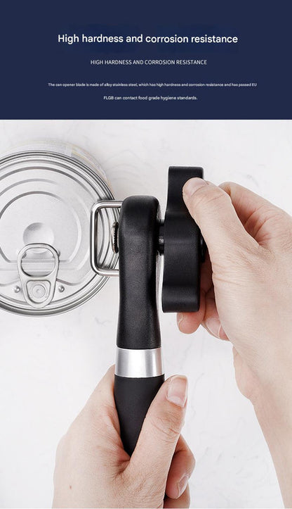 2pc Multifunctional Safe-Cut Can Opener - Smooth Edge, Ergonomic Handle(black) - Image 3