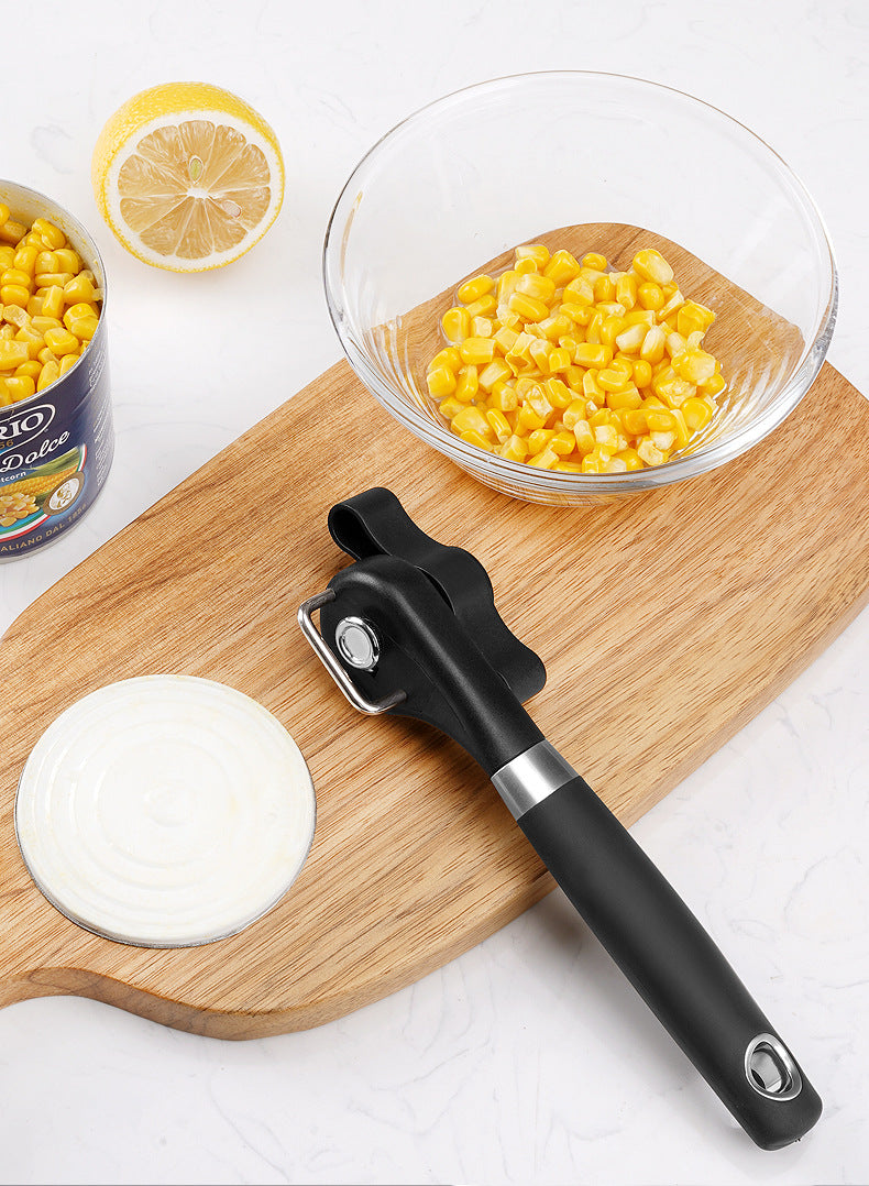 2pc Multifunctional Safe-Cut Can Opener - Smooth Edge, Ergonomic Handle(black) - Image 5