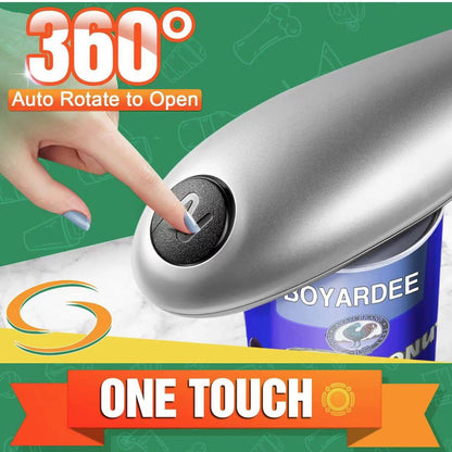 2pc One-Touch Electric Can Opener - Automatic Hands-Free Operation with Safety Smooth Edge(silver) - Image 2