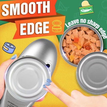 2pc One-Touch Electric Can Opener - Automatic Hands-Free Operation with Safety Smooth Edge(silver) - Image 3