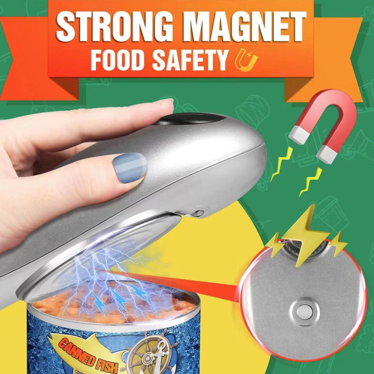 2pc One-Touch Electric Can Opener - Automatic Hands-Free Operation with Safety Smooth Edge(silver) - Image 4