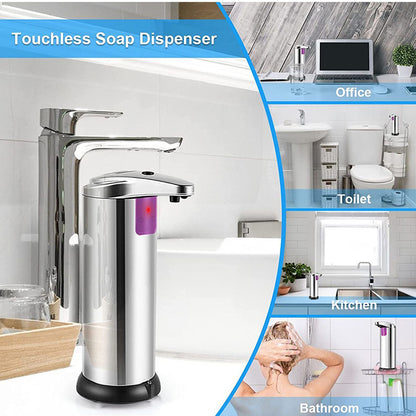 Touchless Automatic Soap Dispenser - Stainless Steel, Adjustable Volume, Infrared Sensor for Kitchen & Bathroom(Silver) - Image 4