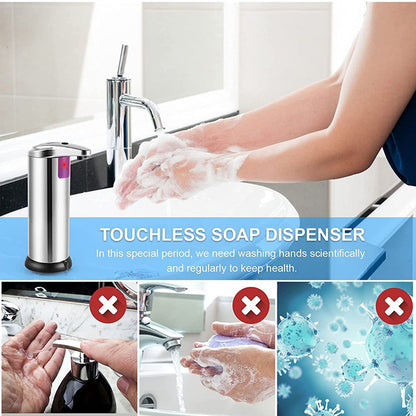 Touchless Automatic Soap Dispenser - Stainless Steel, Adjustable Volume, Infrared Sensor for Kitchen & Bathroom(Silver) - Image 5