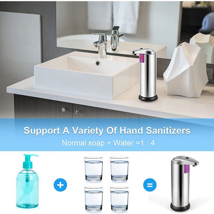 Touchless Automatic Soap Dispenser - Stainless Steel, Adjustable Volume, Infrared Sensor for Kitchen & Bathroom(Silver) - Image 6