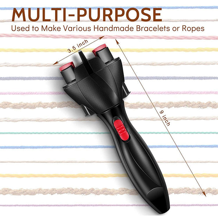 Automatic Hair Braiding Tool - Bi-Directional Rotation, Quick Twist Styling for Braids & Handmade Bracelets(black) - Image 2