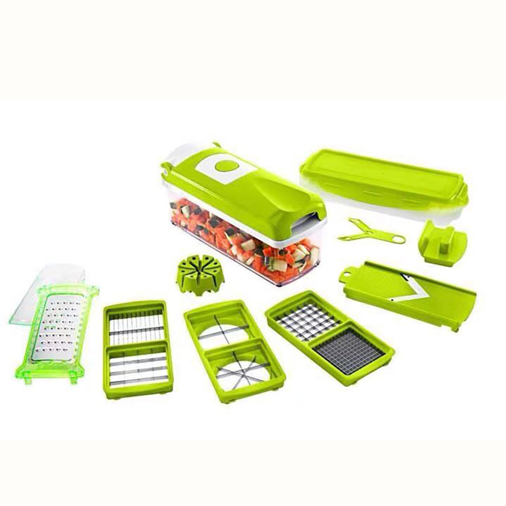 Multi-Functional Vegetable Chopper & Slicer Set - Dicer, Grater with Food Container & Peeler(green) - Image 2