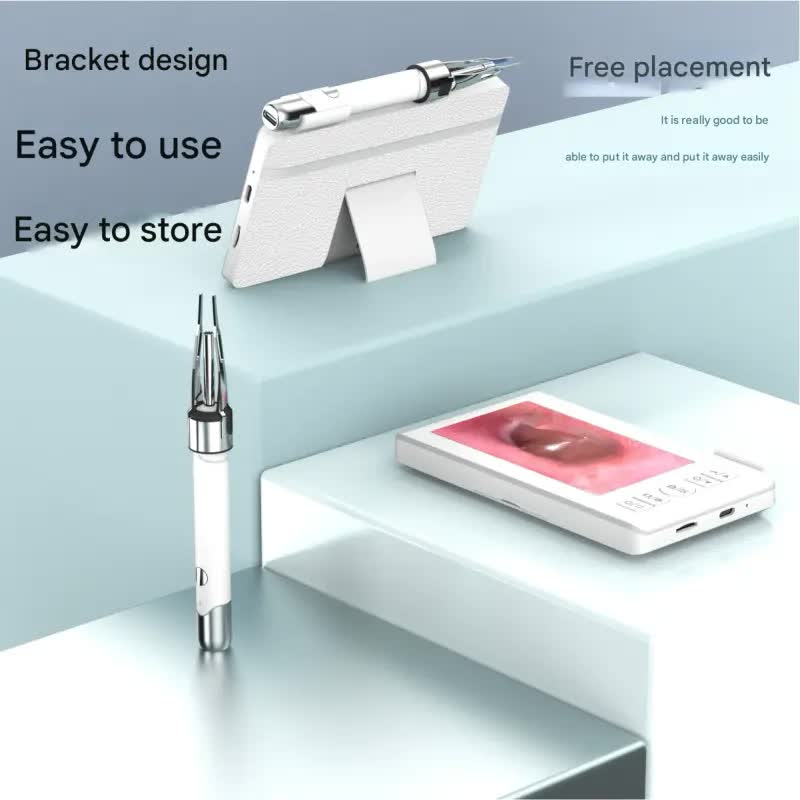 All-in-One Wireless Visual Ear Cleaner Kit with 4.3" IPS Display Screen(white) - Image 2
