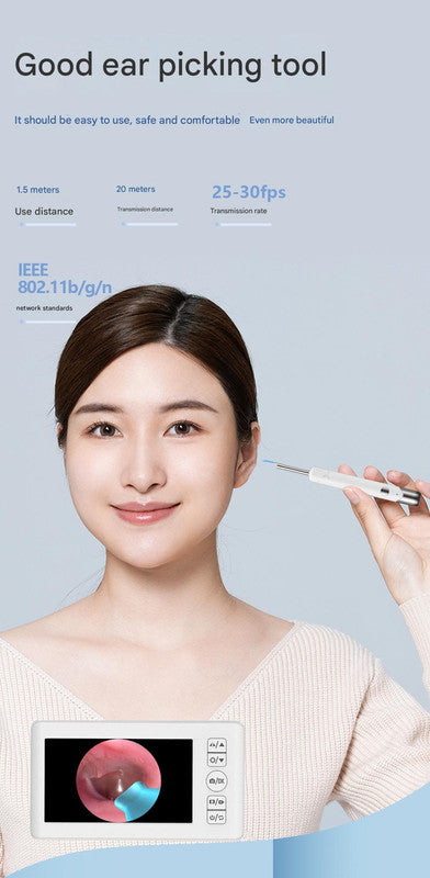 All-in-One Wireless Visual Ear Cleaner Kit with 4.3" IPS Display Screen(white) - Image 5