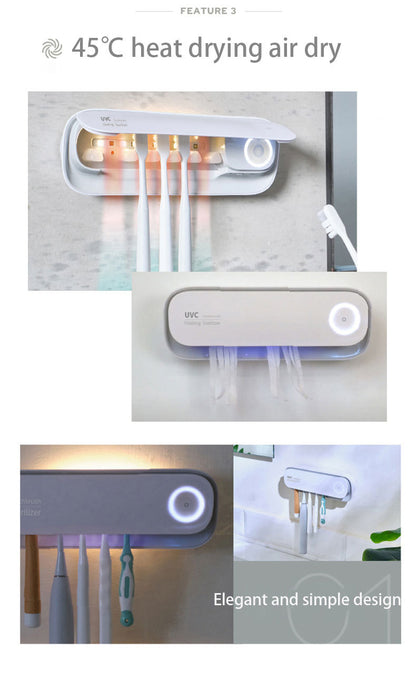 Smart UVC Toothbrush Sterilizer & Holder with Heat Drying, Radar Sensor Night Light(white) - Image 8