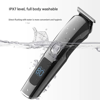 All-in-One Professional Men's Grooming Kit - IPX7 Waterproof Hair Clipper & Beard Trimmer with LED Display(Grey) - Image 4