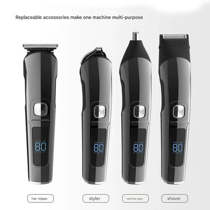 All-in-One Professional Men's Grooming Kit - IPX7 Waterproof Hair Clipper & Beard Trimmer with LED Display(Grey) - Image 5