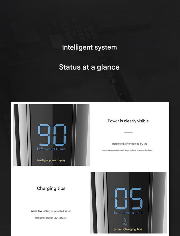 All-in-One Professional Men's Grooming Kit - IPX7 Waterproof Hair Clipper & Beard Trimmer with LED Display(Grey) - Image 6