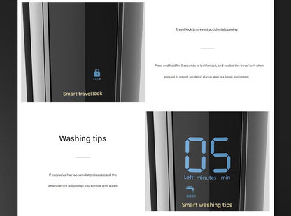 All-in-One Professional Men's Grooming Kit - IPX7 Waterproof Hair Clipper & Beard Trimmer with LED Display(Grey) - Image 7