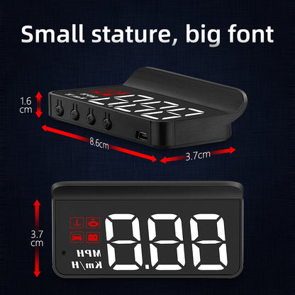Compact OBD2 Car Head-Up Display (HUD) - Digital Speedometer with 5 Alarm Functions & Adaptive Brightness(black) - Image 3