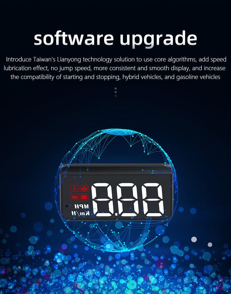 Compact OBD2 Car Head-Up Display (HUD) - Digital Speedometer with 5 Alarm Functions & Adaptive Brightness(black) - Image 9