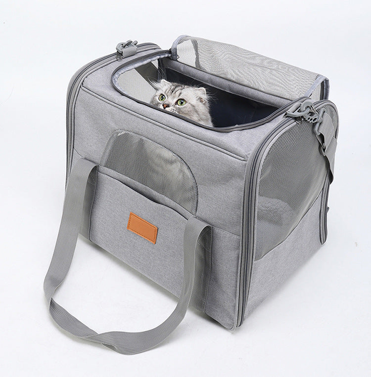 Foldable Soft-Sided Pet Carrier for Travel - Fits Cats & Small Dogs Under 6kg, with Removable Plush Bed & Shoulder Strap(pink) - Image 7