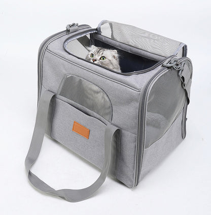 Foldable Soft-Sided Pet Carrier for Travel - Fits Cats & Small Dogs Under 6kg, with Removable Plush Bed & Shoulder Strap(pink) - Image 7