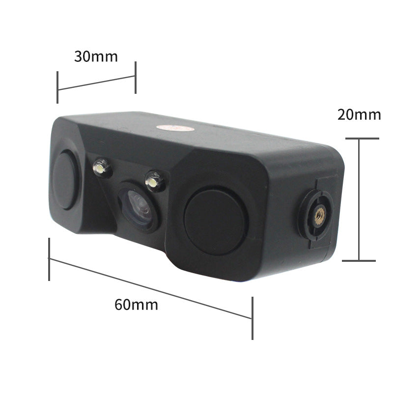 3-in-1 Car Reversing Camera & Parking Sensor System with Monitor - License Plate Frame Mount, Waterproof & Night Vision(black) - Image 3