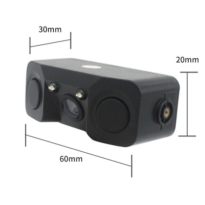 3-in-1 Car Reversing Camera & Parking Sensor System with Monitor - License Plate Frame Mount, Waterproof & Night Vision(black) - Image 3