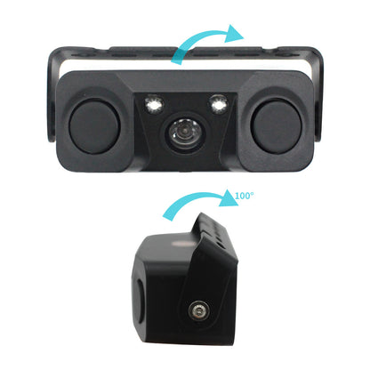 3-in-1 Car Reversing Camera & Parking Sensor System with Monitor - License Plate Frame Mount, Waterproof & Night Vision(black) - Image 4