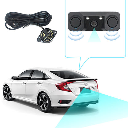 3-in-1 Car Reversing Camera & Parking Sensor System with Monitor - License Plate Frame Mount, Waterproof & Night Vision(black) - Image 6
