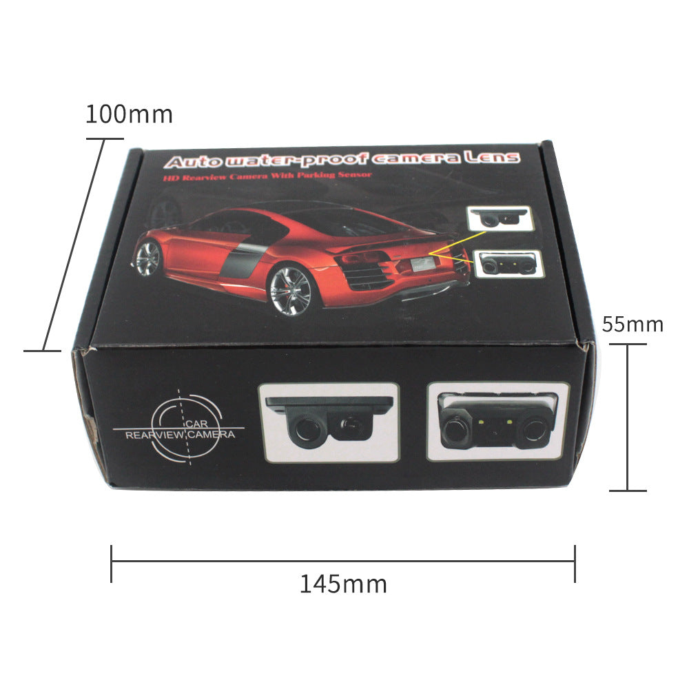 3-in-1 Car Reversing Camera & Parking Sensor System with Monitor - License Plate Frame Mount, Waterproof & Night Vision(black) - Image 7