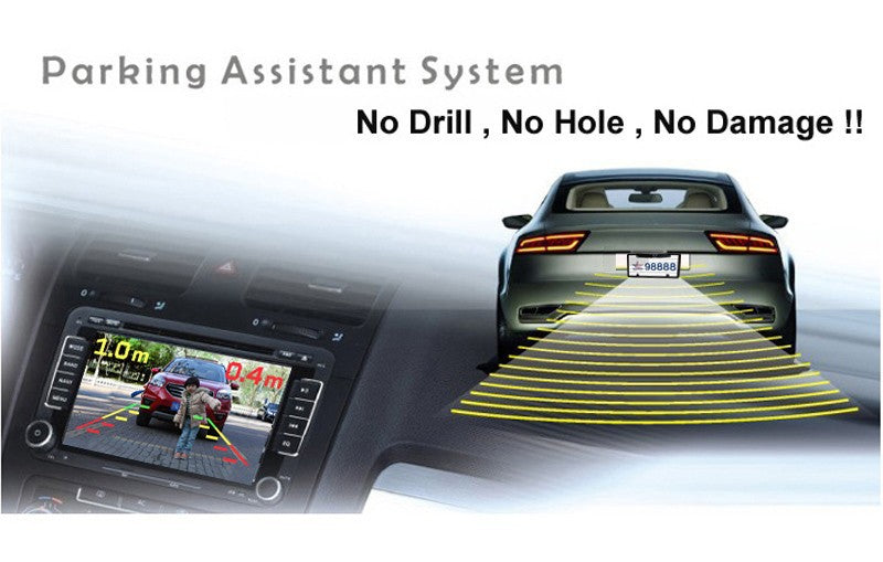 3-in-1 Car Reversing Camera & Parking Sensor System with Monitor - License Plate Frame Mount, Waterproof & Night Vision(black) - Image 9