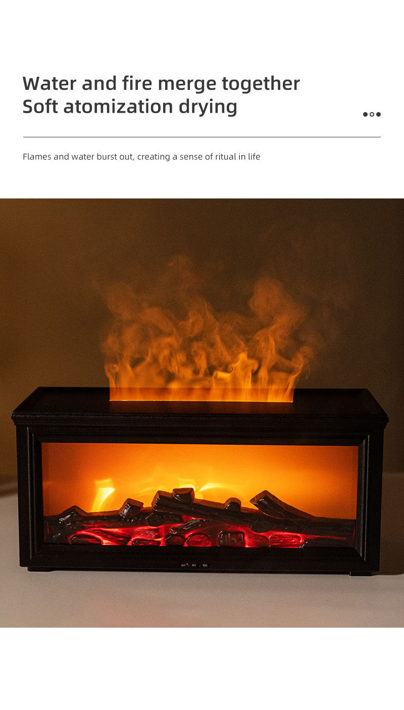 Fireplace Flame Effect Aroma Diffuser & Humidifier with 7-Colour Light, Timer & Remote Control(black) - Image 2