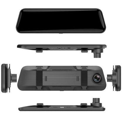 10-Inch Dual Lens Dash Cam Mirror - 1080P FHD Touch Screen Car DVR with Rear Camera, Night Vision & G-Sensor(black) - Image 4
