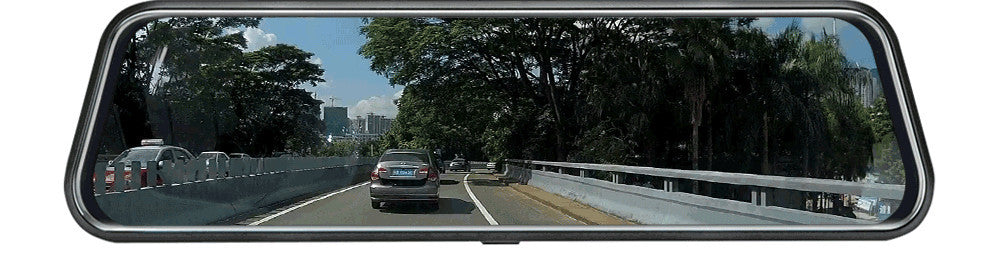 10-Inch Dual Lens Dash Cam Mirror - 1080P FHD Touch Screen Car DVR with Rear Camera, Night Vision & G-Sensor(black) - Image 6