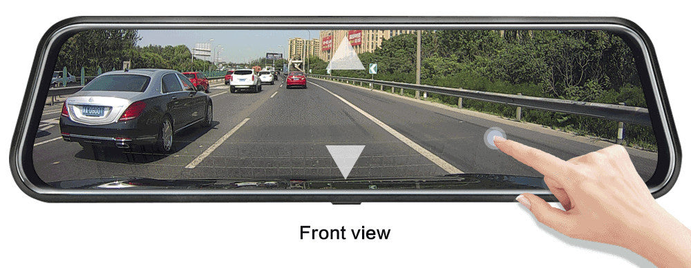 10-Inch Dual Lens Dash Cam Mirror - 1080P FHD Touch Screen Car DVR with Rear Camera, Night Vision & G-Sensor(black) - Image 9