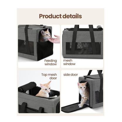 Sturdy & Breathable Pet Carrier for Small Cats & Dogs - Collapsible Travel Bag with Steel Frame, Safety Locks & Sunshade(green) - Image 5