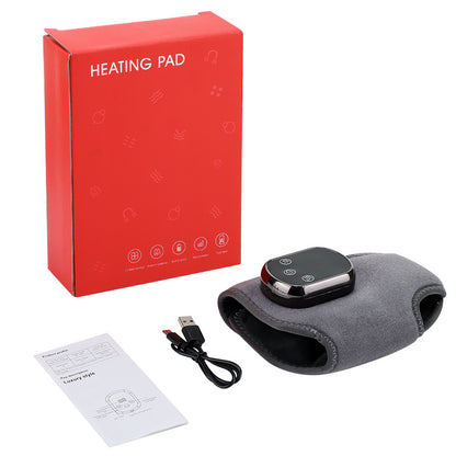 Rechargeable Electric Heating Ankle Brace with Vibration Massage - 5 Heat Levels & 3 Massage Modes(Grey) - Image 2