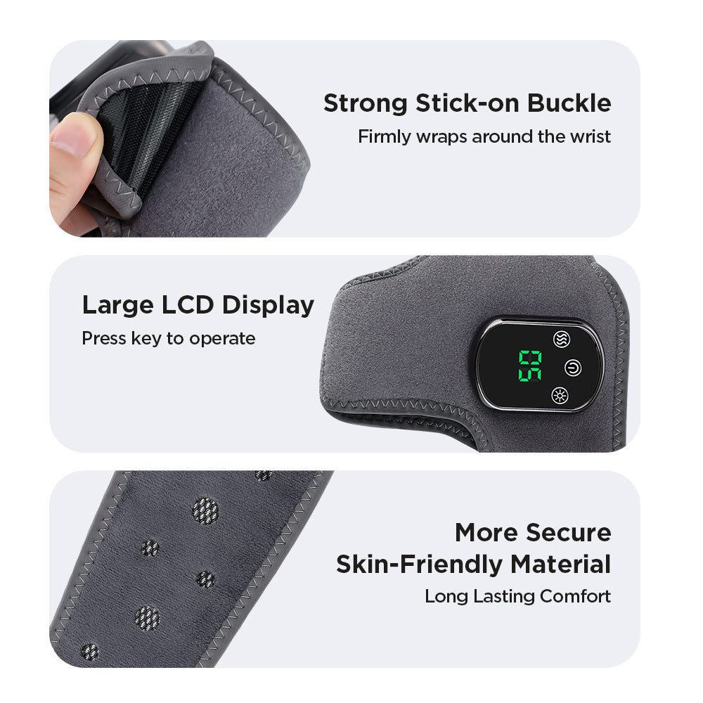 Rechargeable Electric Heating Ankle Brace with Vibration Massage - 5 Heat Levels & 3 Massage Modes(Grey) - Image 5