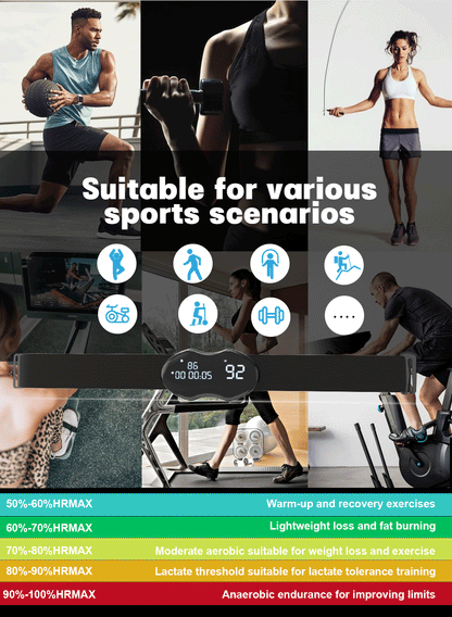 Smart Fitness Heart Rate Monitor Chest Strap with Data Display - IP67 Waterproof, Rechargeable, BLE & ANT+(black) - Image 7