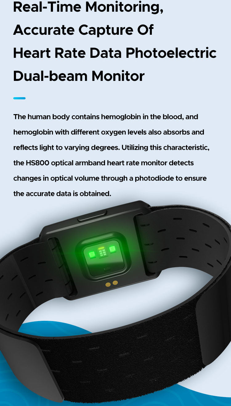 Optical Armband Heart Rate Monitor - Bluetooth & ANT+ Dual Protocol, IP67 Waterproof for Fitness Training(black) - Image 4