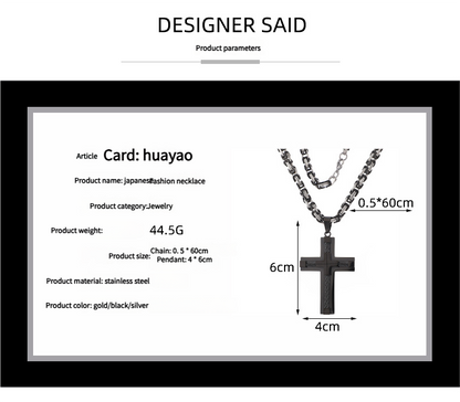 Men's Stainless Steel Layered Cross Pendant with Byzantine Chain - Fashion Statement Necklace(Gold) - Image 7