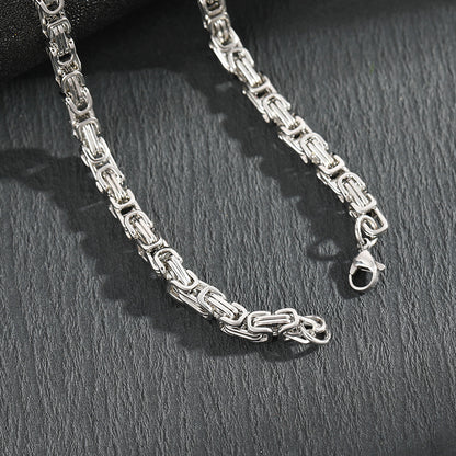 Men's Stainless Steel Layered Cross Pendant with Byzantine Chain - Fashion Statement Necklace(silver) - Image 3